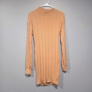 New Women's Fashion Nova Long Sleeve Tan Dress Large